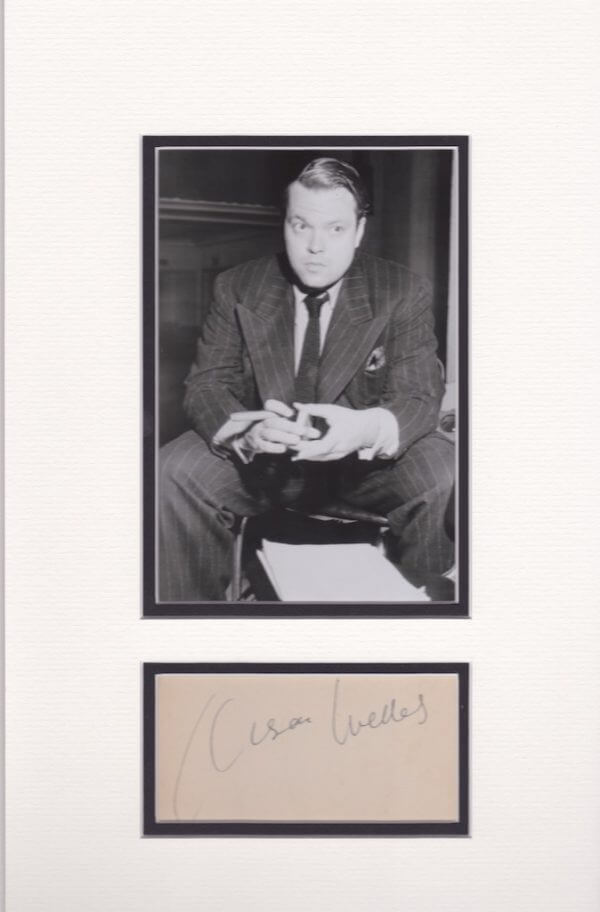 Orson Welles Double Mounted Autograph