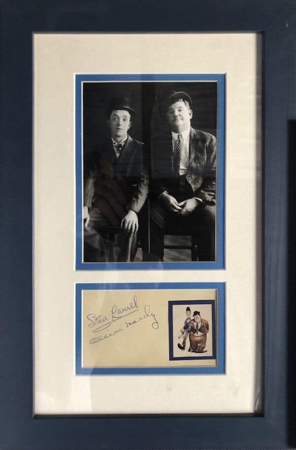 Laurel and Hardy Framed Autograph