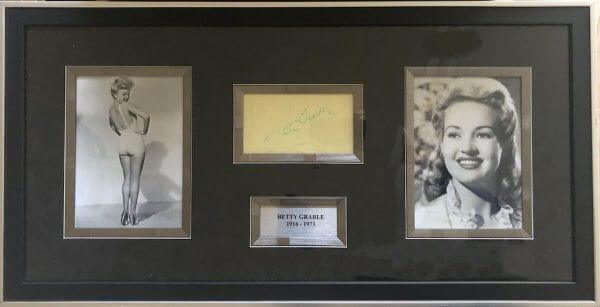 Bettye Grable Autograph Framed