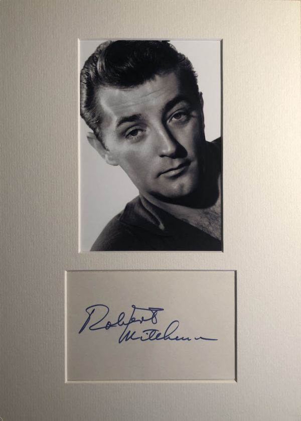 Robert Mitchum Autograph Mounted