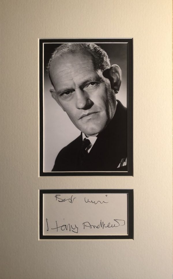 Harry Andrews Autograph Page Mounted
