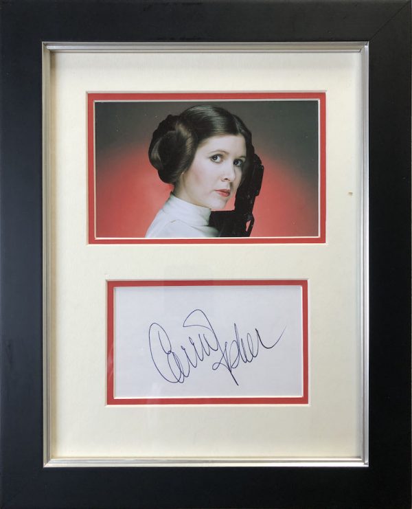 Carrie Fisher Autograph Framed