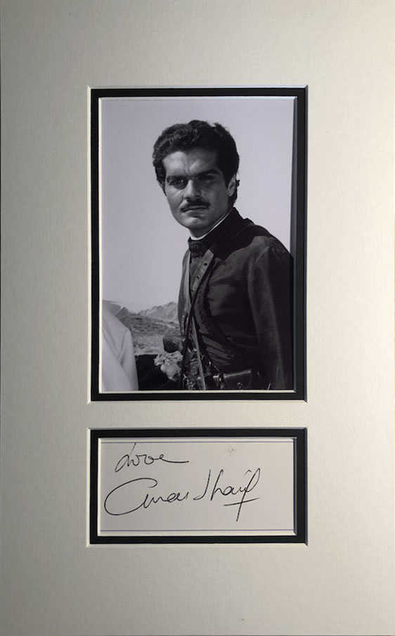 Omar Sharif Autograph Page Mounted