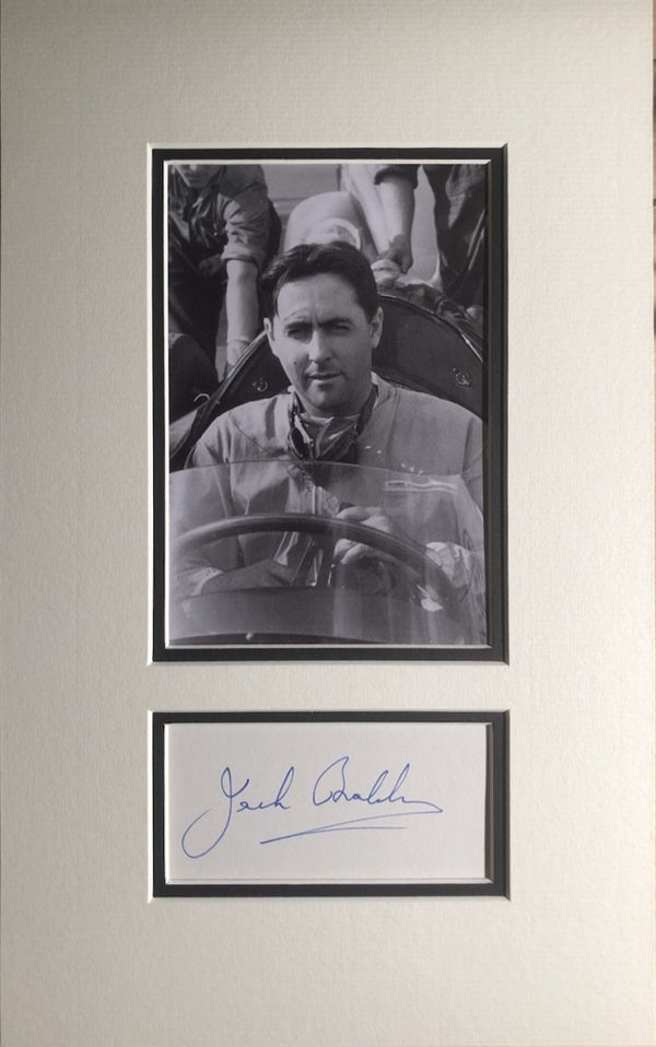 Jack Brabham Autograph Mounted