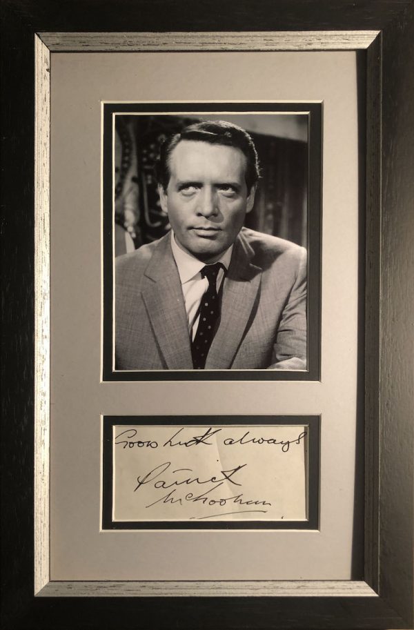 Patrick McGoohan Autograph Page Framed