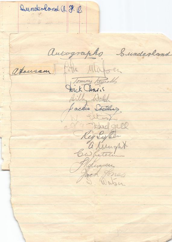 Sunderland FC Autographs 1946